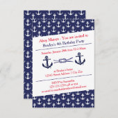 Ahoy Anchors Birthday Party - 3x5 Invitation (Front/Back)