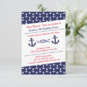 Ahoy Anchors Birthday Party - 3x5 Invitation (Standing Front)