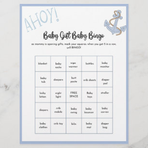 Ahoy Baby Shower Game Flyer