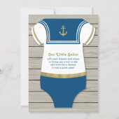 Ahoy Baby Shower Invitation, Sailor, Nautical Invitation (Back)