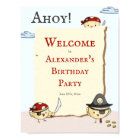 Ahoy Bird Pirate Theme Birthday Welcome