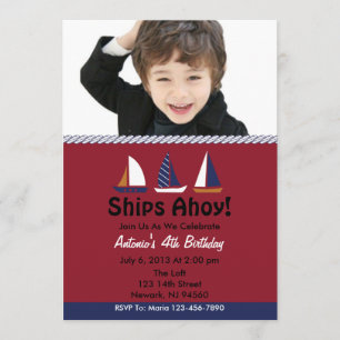 Ahoy Birthday Party Invitation