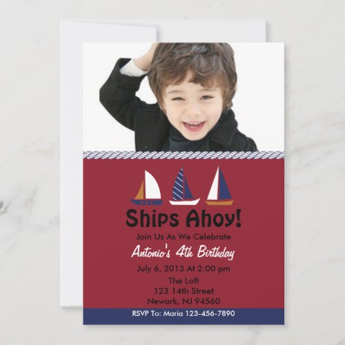 Ahoy Birthday Party Invitation