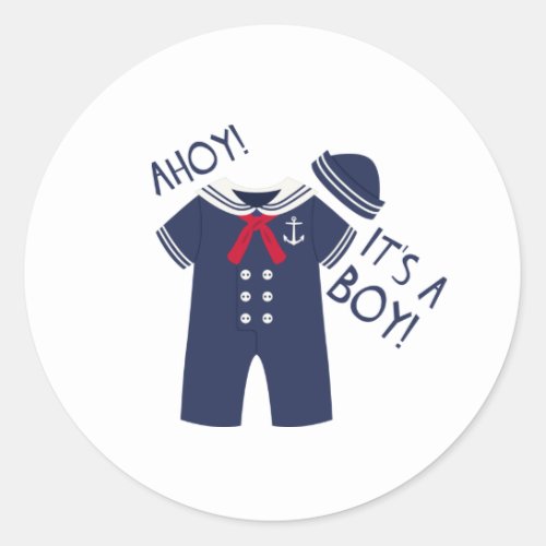 Ahoy Boy Classic Round Sticker