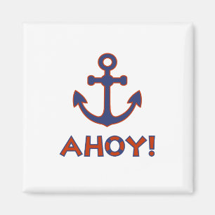 AHOY! Buoy + Anchor Design Red+Blue Magnet