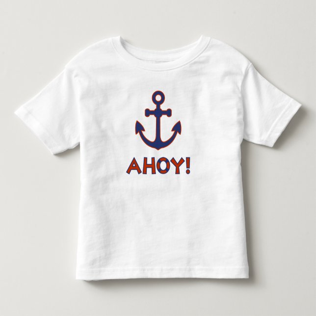AHOY! Buoy + Anchor Design Red+Blue Toddler T-shirt (Front)