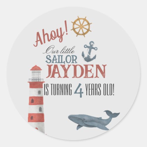 Ahoy Classic Round Sticker