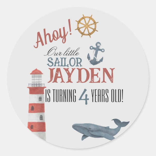Ahoy! Classic Round Sticker (Front)