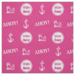 Ahoy! Custom Boat Anchor Pattern Bright Pink Fabric