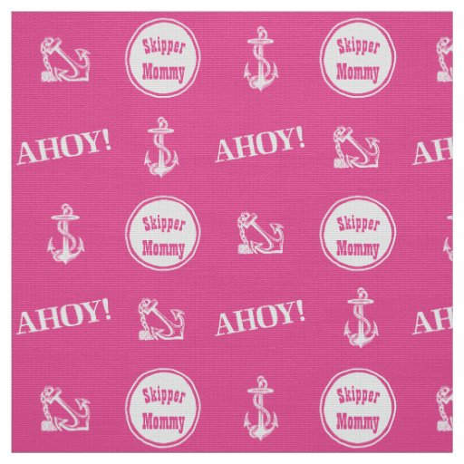 Ahoy! Custom Boat Anchor Pattern Bright Pink Fabric