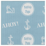 Ahoy! Custom Boat Anchor Pattern Light Blue Fabric