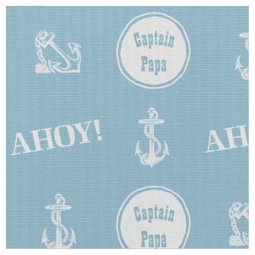 Ahoy! Custom Boat Anchor Pattern Light Blue Fabric