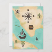 Ahoy Fun Pirate treasure Map kids 5th birthday Invitation | Zazzle