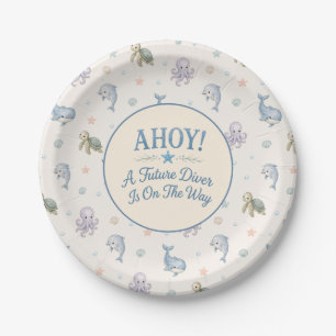 AHOY! Future Diver Baby Shower Paper Plates