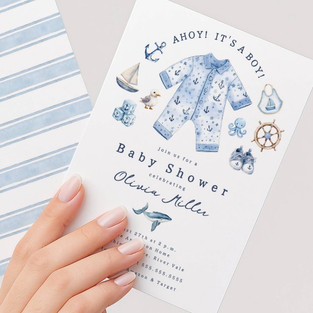 Ahoy It’s a Boy Baby Shower Invitation (Creator Uploaded)
