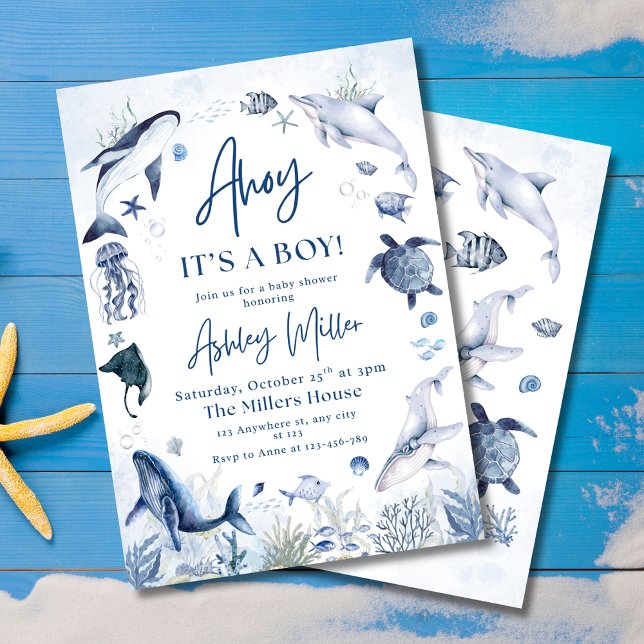 Ahoy! It’s a Boy Invite, Under the Sea Baby Shower Invitation (Creator Uploaded)