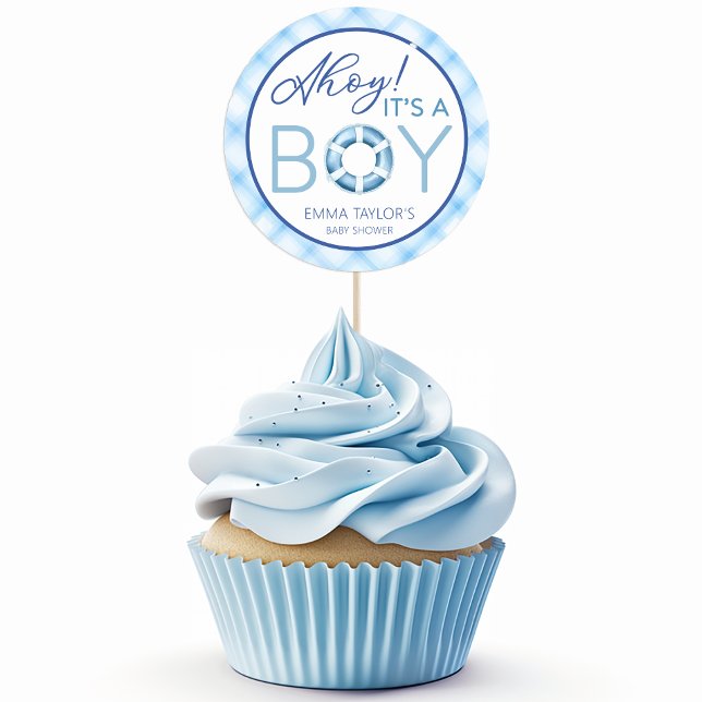 Ahoy It’s a Boy Nautical Baby Shower Favor Sticker (favor sticker example)