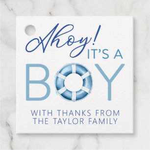 Ahoy It’s a Boy Nautical Baby Shower Gift Tag