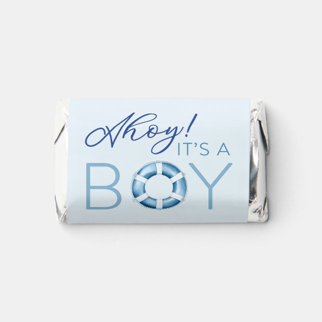 Ahoy It’s a Boy Nautical Baby Shower  Hershey's Miniatures (Front)