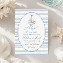 Ahoy It’s a Boy Nautical Baby Shower Invitation
