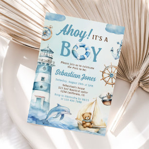 Ahoy It’s a Boy Nautical Baby Shower Invitation