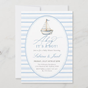 Ahoy It’s a Boy Nautical Baby Shower Invitation