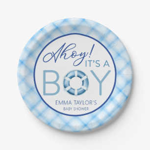 Ahoy It’s a Boy Nautical Baby Shower Paper Plates