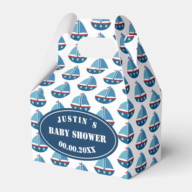 Ahoy It´s a boy! nautical baby shower party Favor Boxes (Front Side)