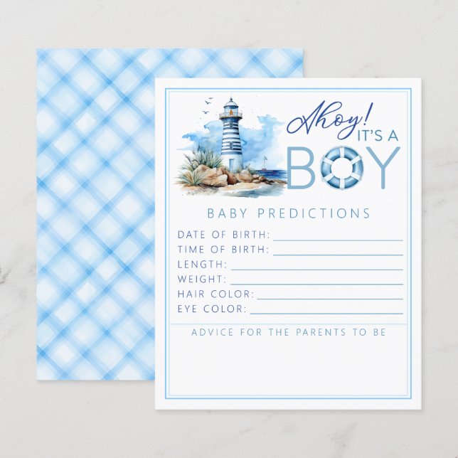 Ahoy It’s a Boy Nautical Baby Shower Prediction (Front/Back)