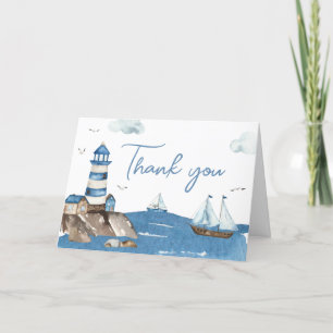 Ahoy It’s A Boy Nautical Letterpress Thank You Card