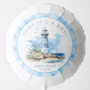 Ahoy It’s a Boy Nautical Lighthouse Baby Shower Balloon