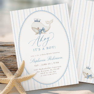 Ahoy It’s a Boy Whale Baby Shower Invitation