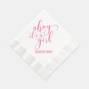 Ahoy It’s A Girl Nautical Baby Shower Sip and See Napkins