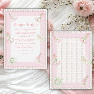 Ahoy It’s a Girl Nautical Diaper Raffle Enclosure Card