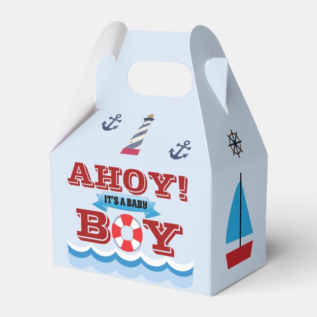 Ahoy It's A Baby Boy Favor Box (Back Side)