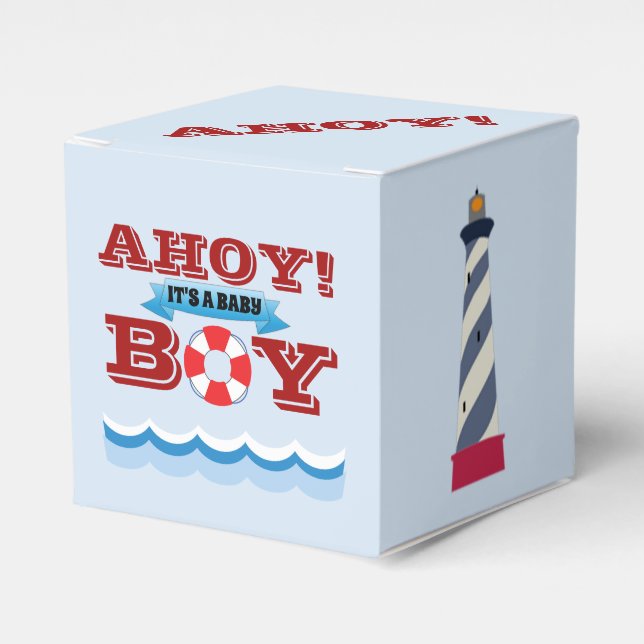 Ahoy It's A Baby Boy Favor Boxes (Front Side)