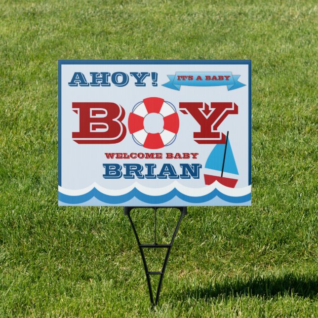 Ahoy It's A Baby Boy Sign (Insitu)