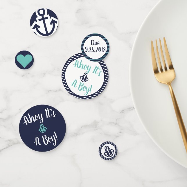 Ahoy It's A Boy Anchor Customizable Confetti (Group)