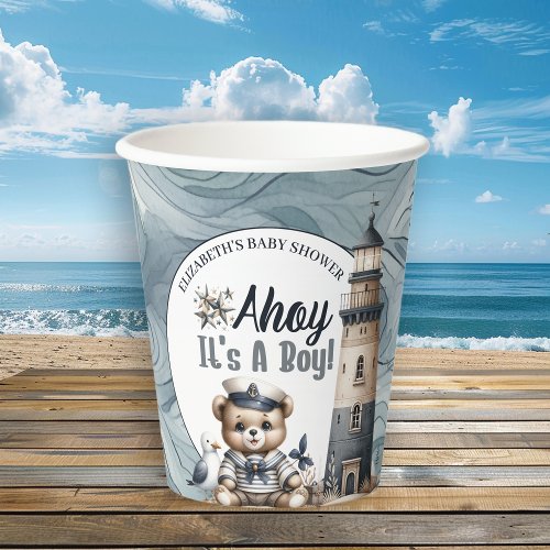 Ahoy Its A Boy Baby Boy Baby Shower Paper Cups