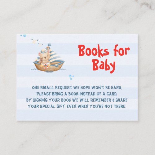 Ahoy Its A Boy Baby Shower Books For Baby Card