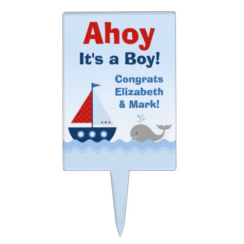 Ahoy Its a Boy Baby Shower Cake Topper