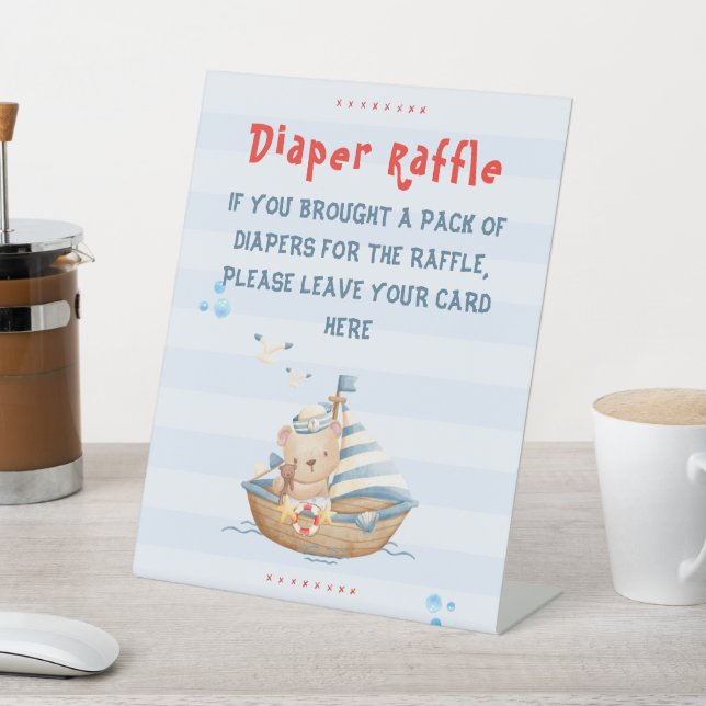Ahoy Its A Boy Baby Shower Diaper Raffle Sign Here (In SItu)