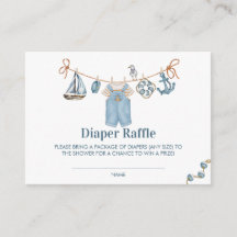 Ahoy It's a Boy Baby Shower Diaper Raffle Ticket