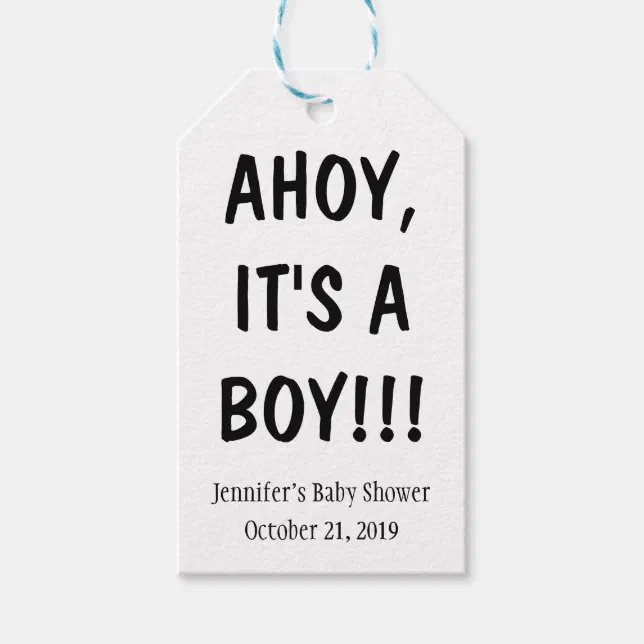 Ahoy It's a Boy Baby Shower Gift Tags Zazzle
