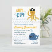 Ahoy Its A Boy Baby Shower Invitation (Standing Front)