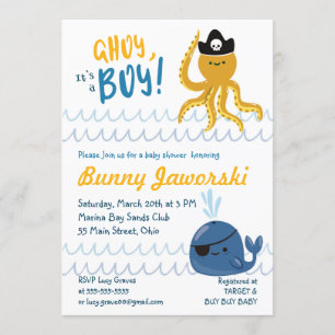 Ahoy Its A Boy Baby Shower Invitation