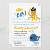 Ahoy Its A Boy Baby Shower Invitation (Front/Back)