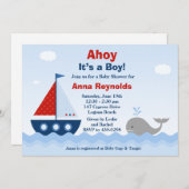 Ahoy Its a Boy Baby Shower Invitation (Front/Back)