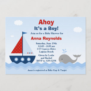 Ahoy Its a Boy Baby Shower Invitation