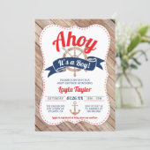 Ahoy It's A Boy Baby Shower Invitation (Standing Front)